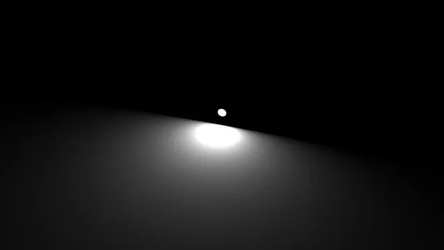 Tiny disc light scene in 3D